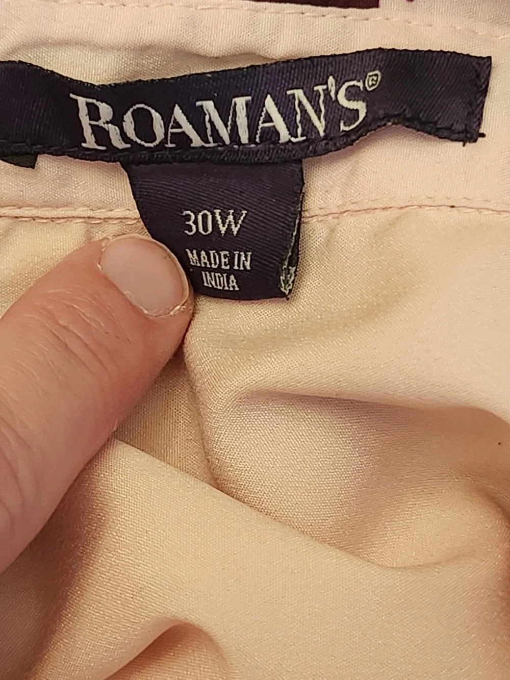 Roamans Light Pink Button-Down Blouse with Burgundy Baroque Print 30W